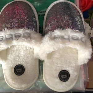 Bebe girl slippers sz 11/12